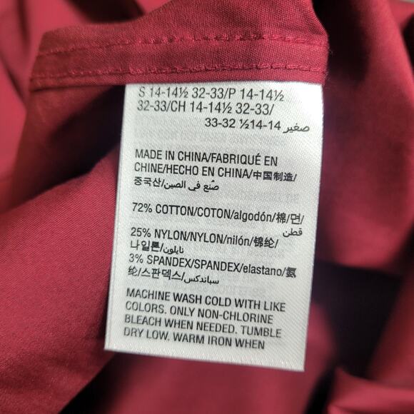 👔 Alfani Men's Dress Shirt Small Maroon Athletic Fit Long Sleeve Button-Up - Picture 6 of 6